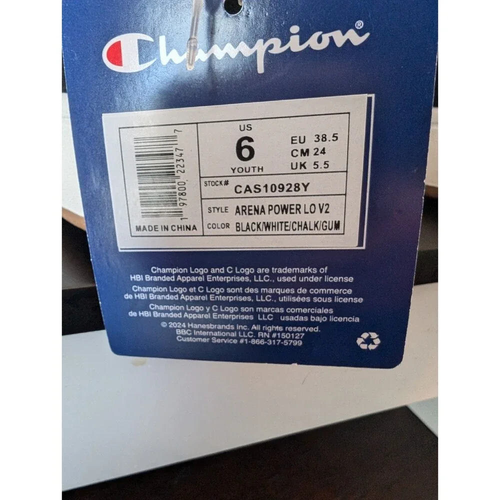Champion Arena Power Lo V2 Sneakers Youth Size 6 Athletic Shoe Unisex 90's Retro